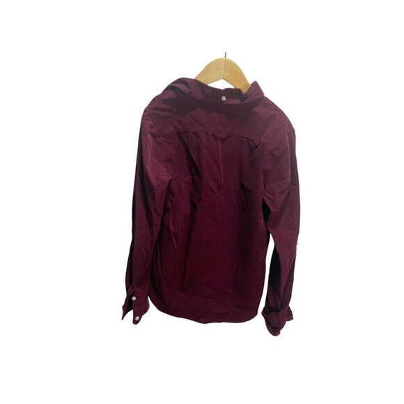 Janie and Jack kids Burgundy corduroy button up shirt size  10 - Picture 4 of 4